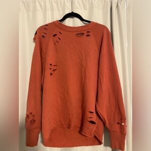 Oversized distressed aerie crew neck